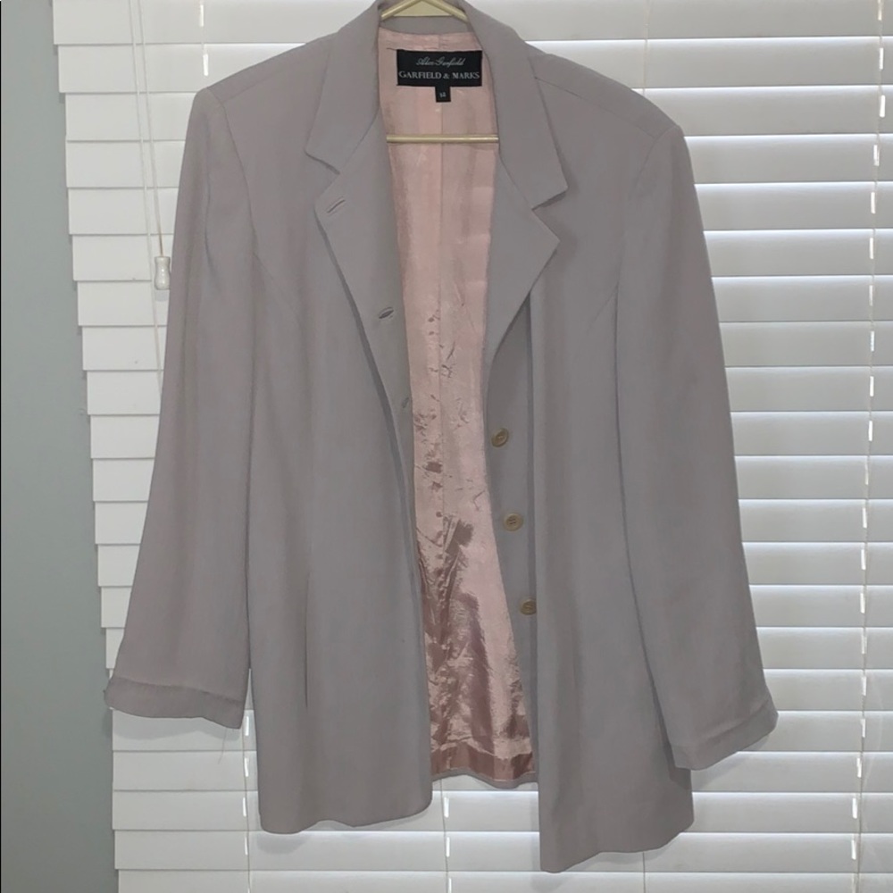 Silk Padded Shoulder Blazer